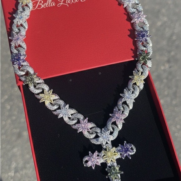 Elegant Purple and Silver Necklace 18inch - Picture 4 of 9